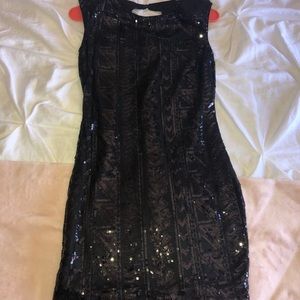 Black tight fit sequence dress